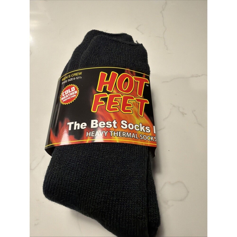Hot Feet Heavy Thermal Socks 2 Pair Pack Men’s Size 6–12.5 Winter Warm